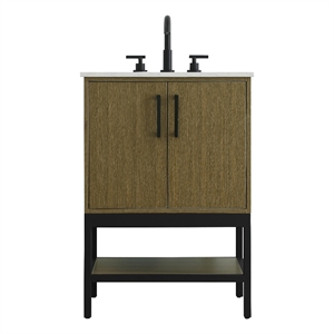 Elegant Kitchen And Bath 24&quot Single Bathroom Vanity in Chestnut Brown