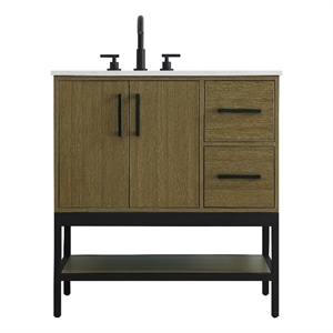 Elegant Kitchen And Bath 32&quot Single Bathroom Vanity in Chestnut Brown