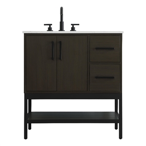 Elegant Kitchen And Bath 32&quot Single Bathroom Vanity in Mocha Brown