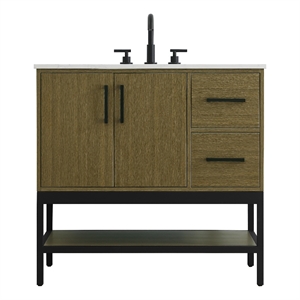 Elegant Kitchen And Bath 36&quot Single Bathroom Vanity in Chestnut Brown