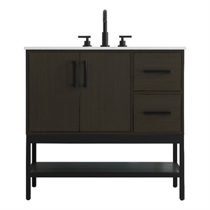 Elegant Kitchen And Bath 36&quot Single Bathroom Vanity in Mocha Brown