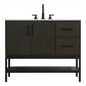 Elegant Kitchen And Bath 42&quot Single Bathroom Vanity in Mocha Brown