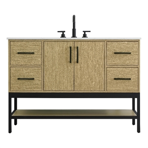 Elegant Kitchen And Bath 48&quot Single Bathroom Vanity in Honey Brown