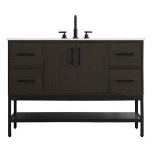 Elegant Kitchen And Bath 48&quot Single Bathroom Vanity in Mocha Brown