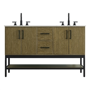 Elegant Kitchen And Bath 54&quot Double Bathroom Vanity in Chestnut Brown
