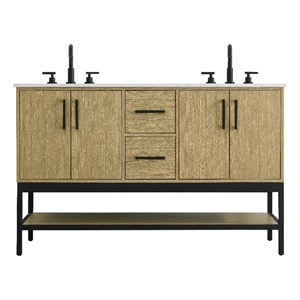 Elegant Kitchen And Bath 54&quot Double Bathroom Vanity in Honey Brown