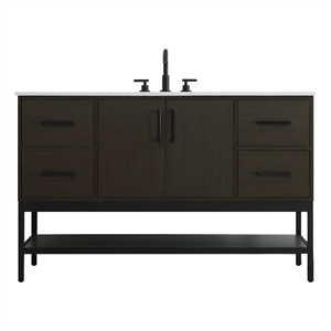 Elegant Kitchen And Bath 54&quot Single Bathroom Vanity in Mocha Brown