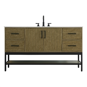 Elegant Kitchen And Bath 60&quot Single Bathroom Vanity in Chestnut Brown