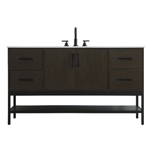 Elegant Kitchen And Bath 60&quot Single Bathroom Vanity in Mocha Brown