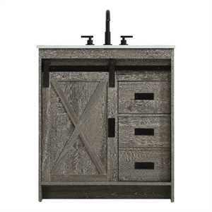 Elegant Kitchen And Bath Austin 30&quot Single Bathroom Vanity in Rustic Grey