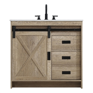Elegant Kitchen And Bath Austin 36&quot Single Bathroom Vanity in Natural Oak
