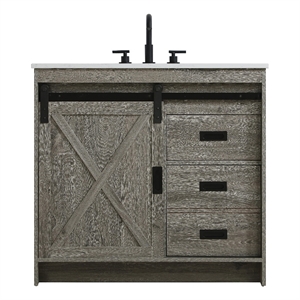 Elegant Kitchen And Bath Austin 36&quot Single Bathroom Vanity in Rustic Grey