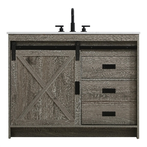 Elegant Kitchen And Bath Austin 42&quot Single Bathroom Vanity in Rustic Grey