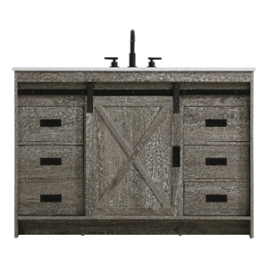 Elegant Kitchen And Bath Austin 48&quot Single Bathroom Vanity in Rustic Grey