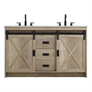 Elegant Kitchen And Bath Austin 54&quot Double Bathroom Vanity in Natural Oak