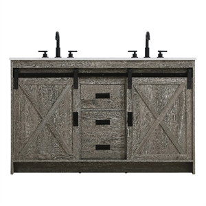 Elegant Kitchen And Bath Austin 54&quot Double Bathroom Vanity in Rustic Grey
