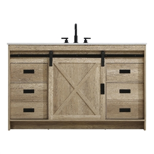 Elegant Kitchen And Bath Austin 54&quot Single Bathroom Vanity in Natural Oak