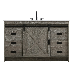 Elegant Kitchen And Bath Austin 54&quot Single Bathroom Vanity in Rustic Grey