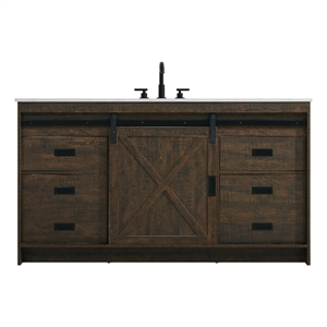 Elegant Kitchen And Bath Austin 60&quot Single Bathroom Vanity in Expresso