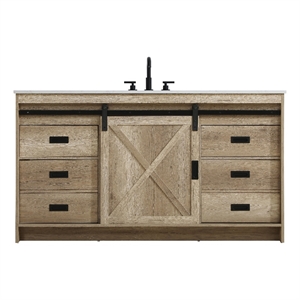 Elegant Kitchen And Bath Austin 60&quot Single Bathroom Vanity in Natural Oak