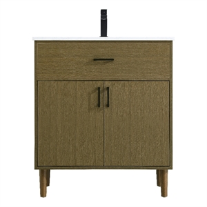 Elegant Kitchen And Bath Chandler 30&quot Single Bathroom Vanity in Chestnut Brown