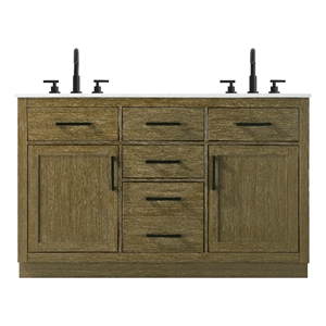 Elegant Kitchen And Bath Alden 54&quot Double Bathroom Vanity in Chestnut Brown