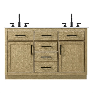 Elegant Kitchen And Bath Alden 54&quot Double Bathroom Vanity in Honey Brown