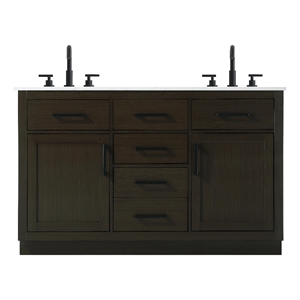 Elegant Kitchen And Bath Alden 54&quot Double Bathroom Vanity in Mocha Brown