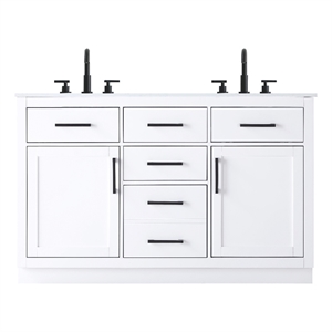 Elegant Kitchen And Bath Alden 54&quot Double Bathroom Vanity in White