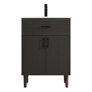 Elegant Kitchen And Bath Chandler 24&quot Single Bathroom Vanity in Mocha Brown
