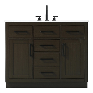 Elegant Kitchen And Bath Alden 42&quot Single Bathroom Vanity in Mocha Brown