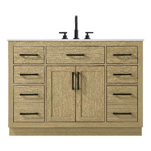 Elegant Kitchen And Bath Alden 48&quot Single Bathroom Vanity in Honey Brown