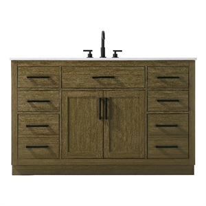 Elegant Kitchen And Bath Alden 54&quot Single Bathroom Vanity in Chestnut Brown