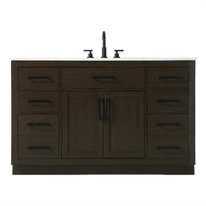 Elegant Kitchen And Bath Alden 54&quot Single Bathroom Vanity in Mocha Brown