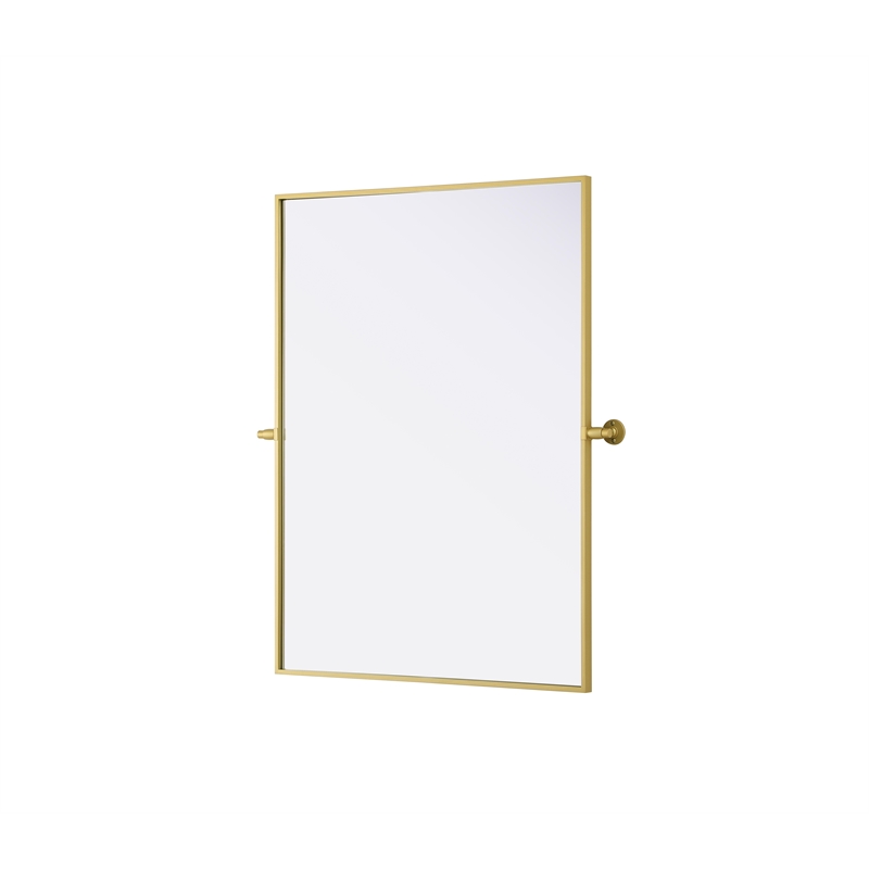 Elegant Kitchen And Bath Amoura 40X30 Pivot Mirror in Brass