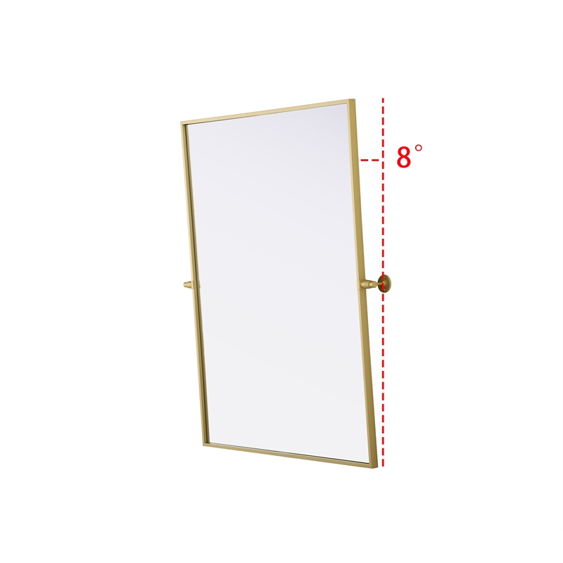 Elegant Kitchen And Bath Amoura 40X30 Pivot Mirror in Brass