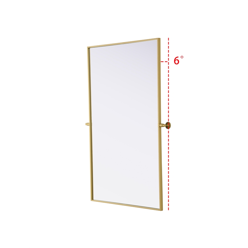 Elegant Kitchen And Bath Amoura 48X30 Pivot Mirror in Brass