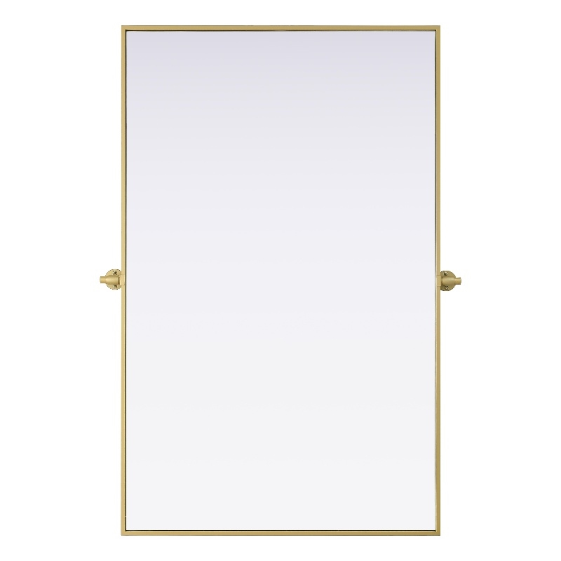 Elegant Kitchen And Bath Amoura 48X30 Pivot Mirror in Brass