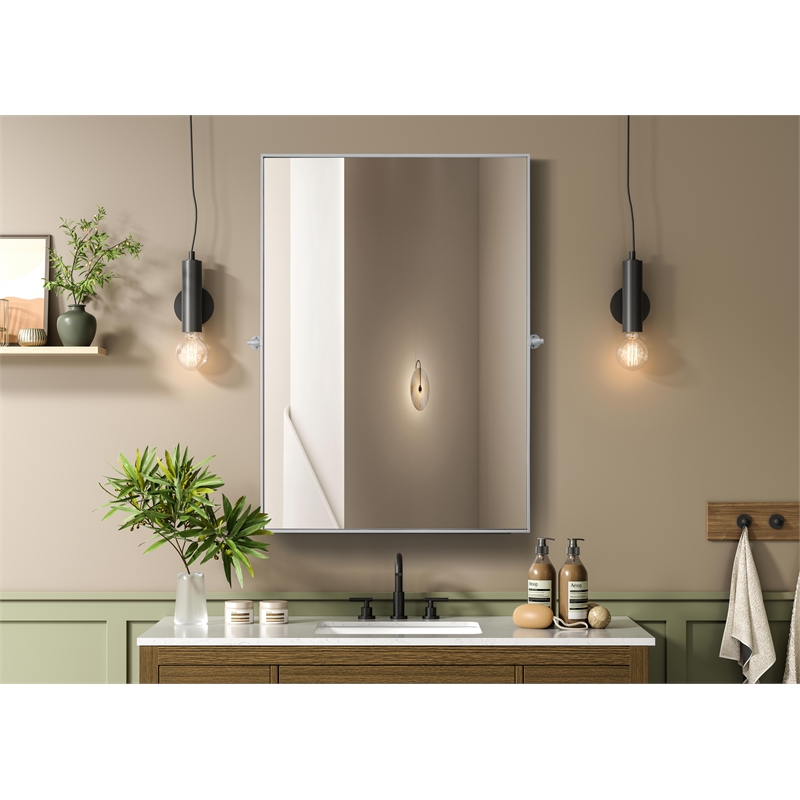 Elegant Kitchen And Bath Amoura 48X30 Pivot Mirror in Silver