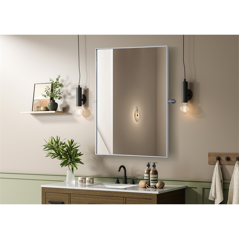 Elegant Kitchen And Bath Amoura 48X30 Pivot Mirror in Silver