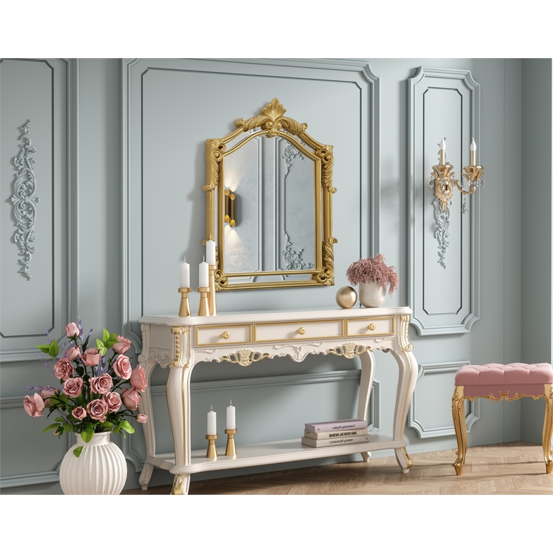 Elegant Kitchen And Bath Madeline 25.5X40 Traditional Mirror in Gold Leaf