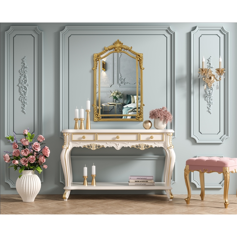 Elegant Kitchen And Bath Madeline 28.5X36 Traditional Mirror in Gold Leaf