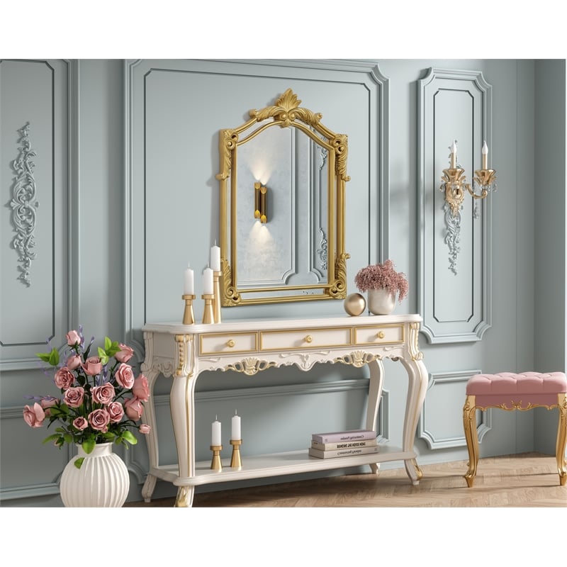 Elegant Kitchen And Bath Madeline 28.5X42 Traditional Mirror in Gold Leaf
