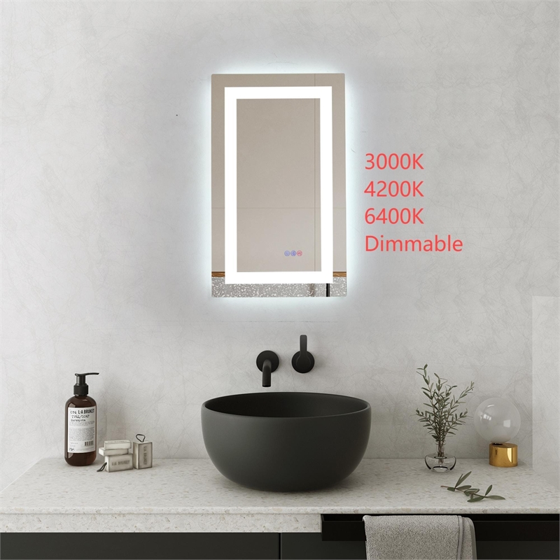 Elegant Kitchen And Bath Riven 30X18 Led Mirror in Silver