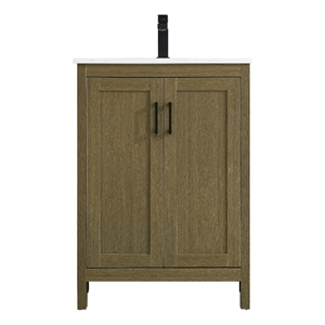 Elegant Kitchen And Bath Finnley 24&quot Single Bathroom Vanity in Chestnut Brown