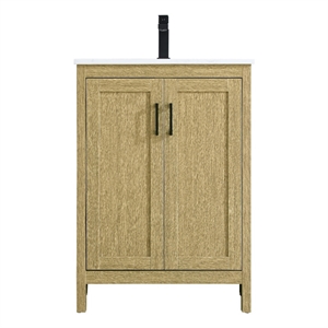 Elegant Kitchen And Bath Finnley 24&quot Single Bathroom Vanity in Honey Brown