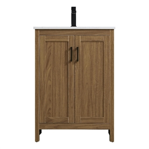 Elegant Kitchen And Bath Finnley 24&quot Single Bathroom Vanity in Walnut Brown