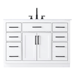 Elegant Kitchen And Bath Alden 48&quot Single Bathroom Vanity in White