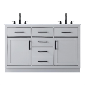 Elegant Kitchen And Bath Alden 54&quot Double Bathroom Vanity in Grey
