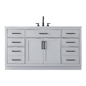Elegant Kitchen And Bath Alden 60&quot Single Bathroom Vanity in Grey